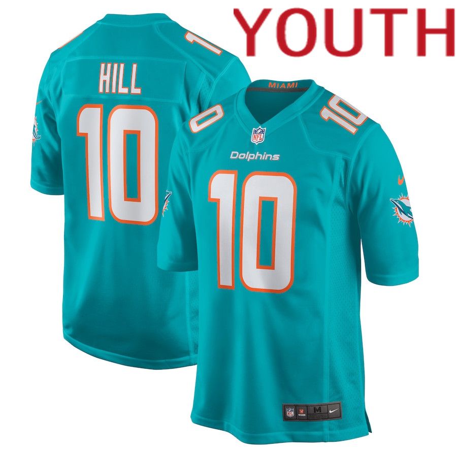 Youth Miami Dolphins #10 Tyreek Hill Nike Aqua Game NFL Jersey->women nfl jersey->Women Jersey